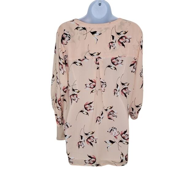 Daniel Rainn Floral Tab Sleeve Blouse Top Size 1x - Picture 2 of 7